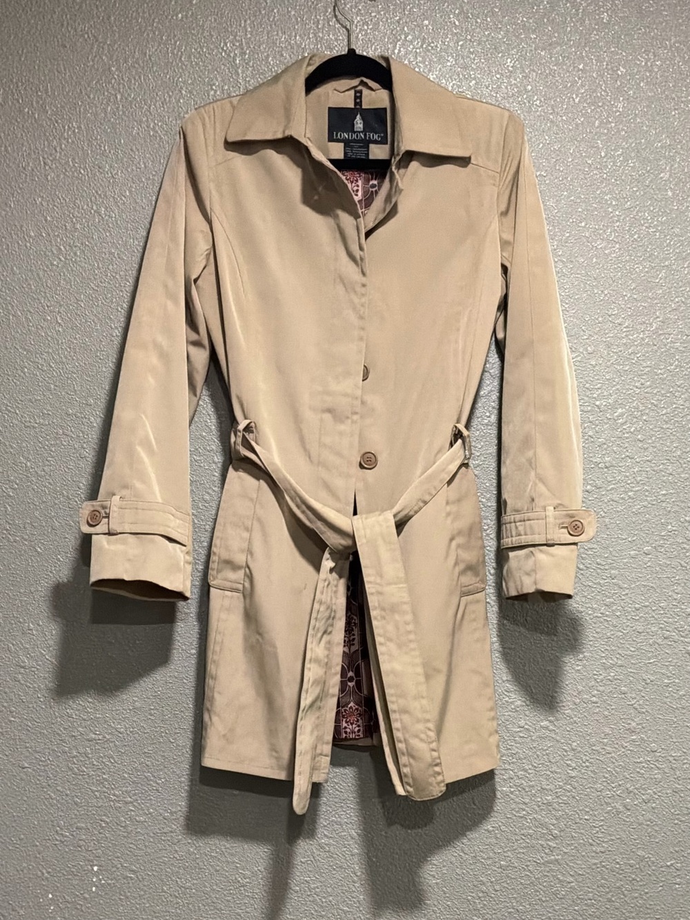 London Fog Tan Belted Trench Coat